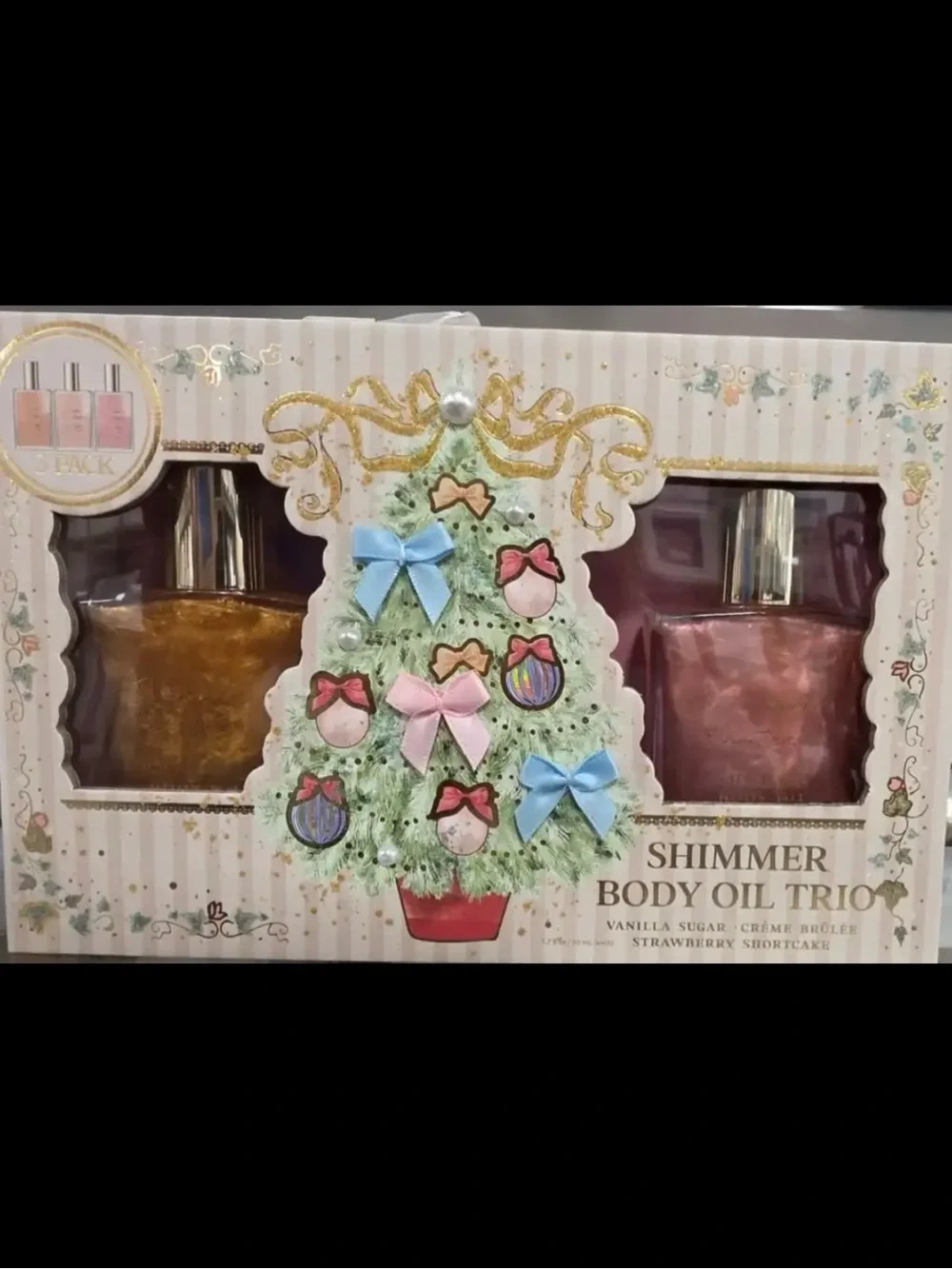 Shimmer Body Oil Trio - Pink, Gold, Rose Gold Body Shimmer